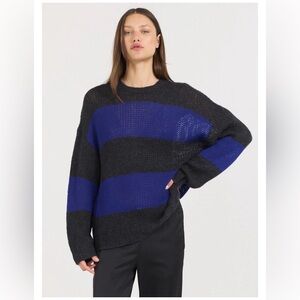 ONE GREY DAY Hawley Cashmere Pullover Asphalt combo Sweater Size S